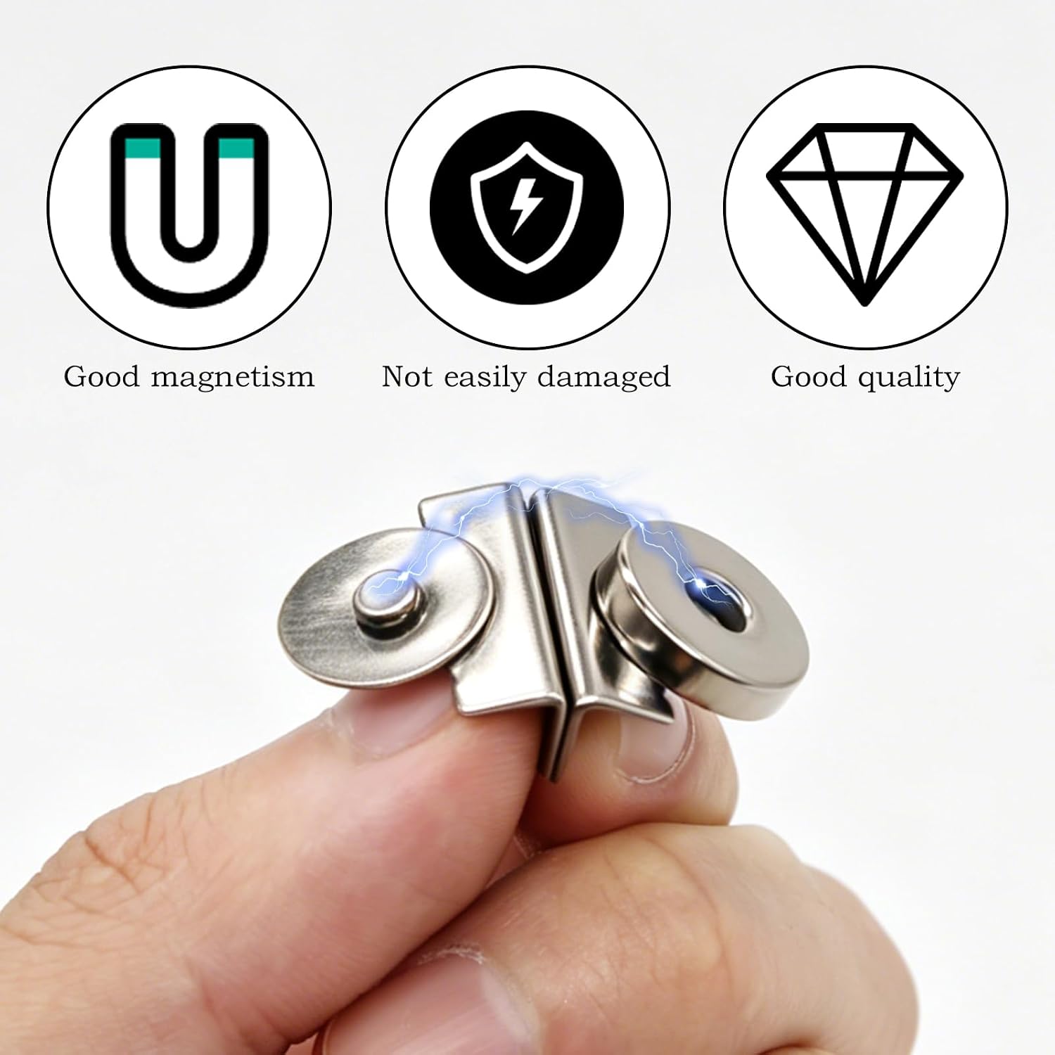 17Pcs Purse Magnetic Closure Equipped with Mini Needle-Nose Pliers, Gold Silver Gunmetal Copper No Sew Metal Closure Buttons, Easy to Use for Clothing Handbags Canvas Bags