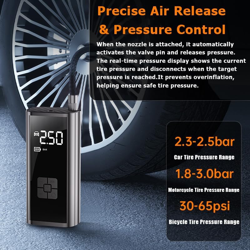 Portable Air Compressor for Toyota Fast Inflation Pump with Digital Gauge for Car Bike Ball