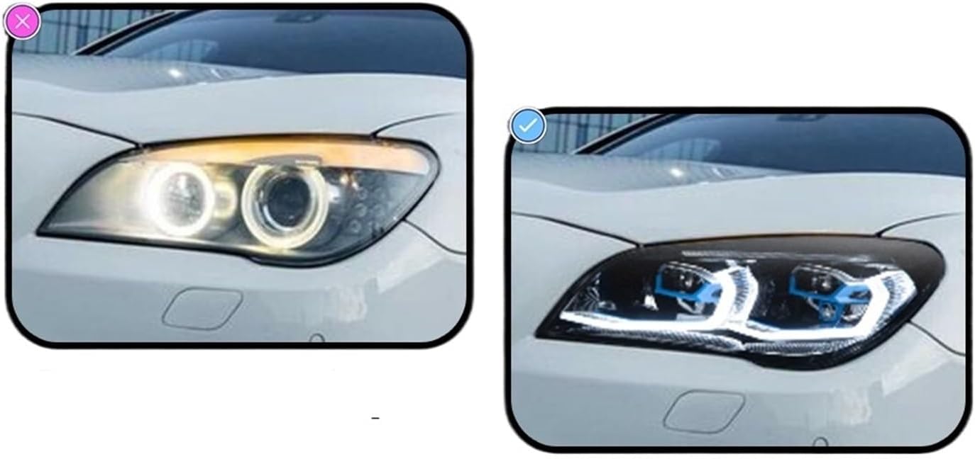 AKD Car Styling LED Headlight Projector Lens DRL Automotive Accessories Compatible With BMW F02 Headlights 2013-2015740i 730i 735i F01(13-15 XENON AFS)