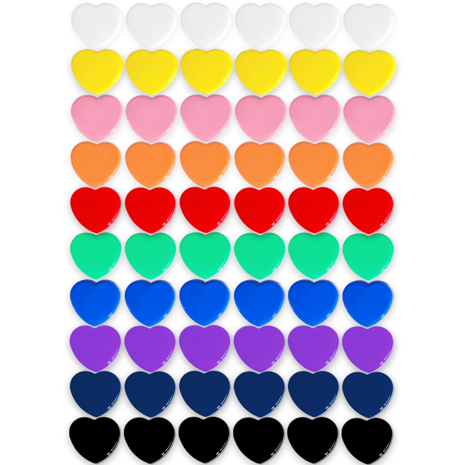 PYJLBX 60 Pack Small Heart Fridge Magnets, 10 Colours Strong Mini Magnets