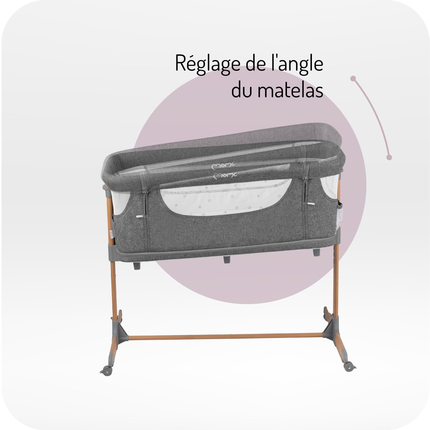 Momi Lit d'enfant Multifonction Smart Bed 4 en 1, lit d'appoint et Parc, jusqu'à 15 kg, réglage hauteur 5 niveaux, avec matelas