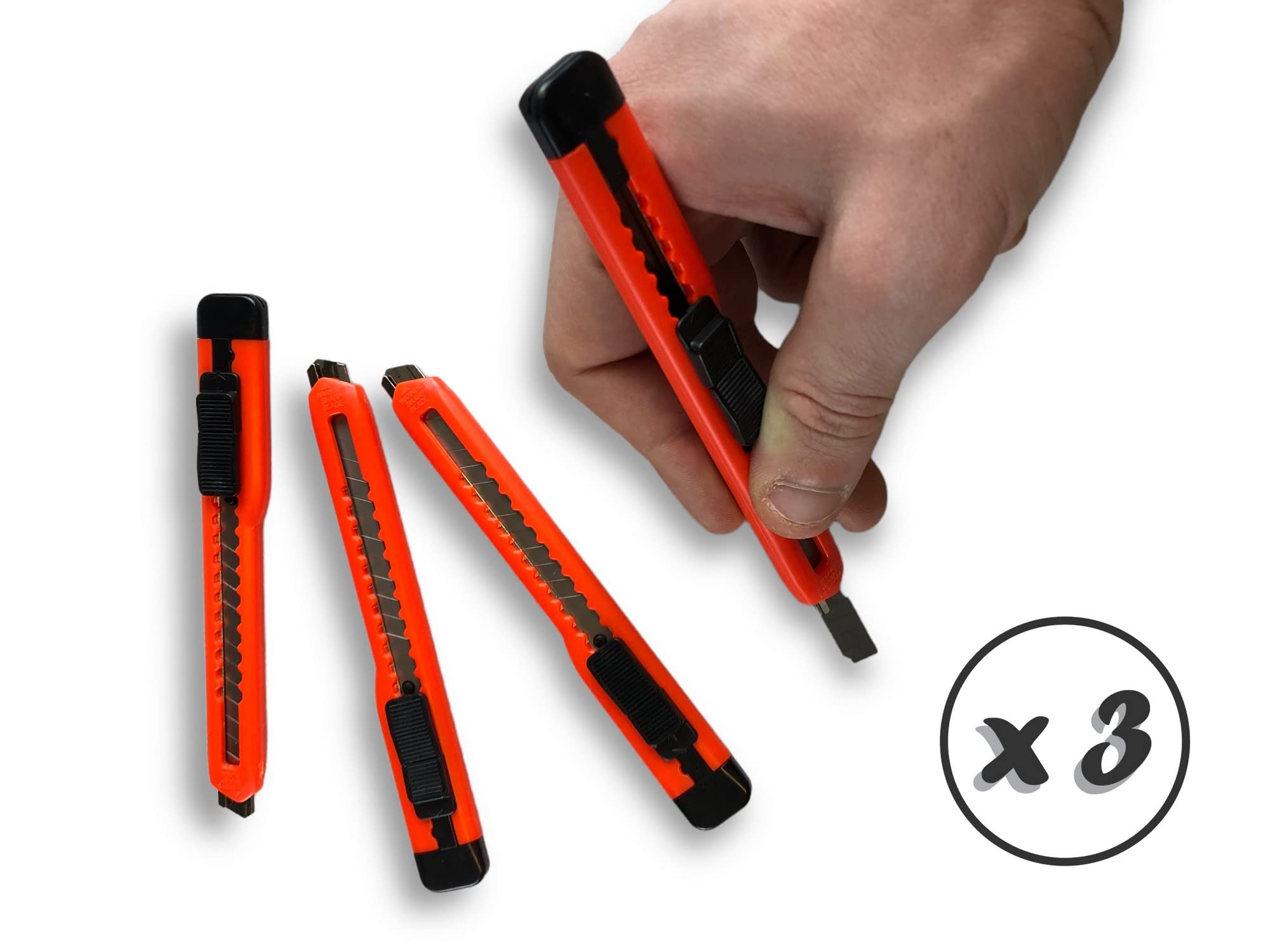 Kibros 3 lots de 4 cutters monture plastique lames sécables 9 mm orange