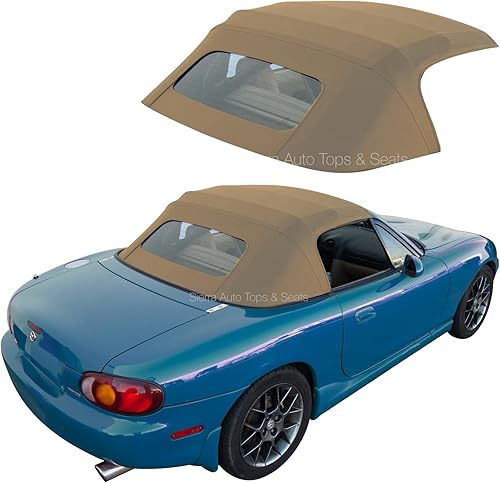 Miniatura 8 de Sierra Auto Tops Convertible Top Reemplazo para Mazda Miata MX5 1990-2005, vinilo Cabrio, marrón Beige Bronceado