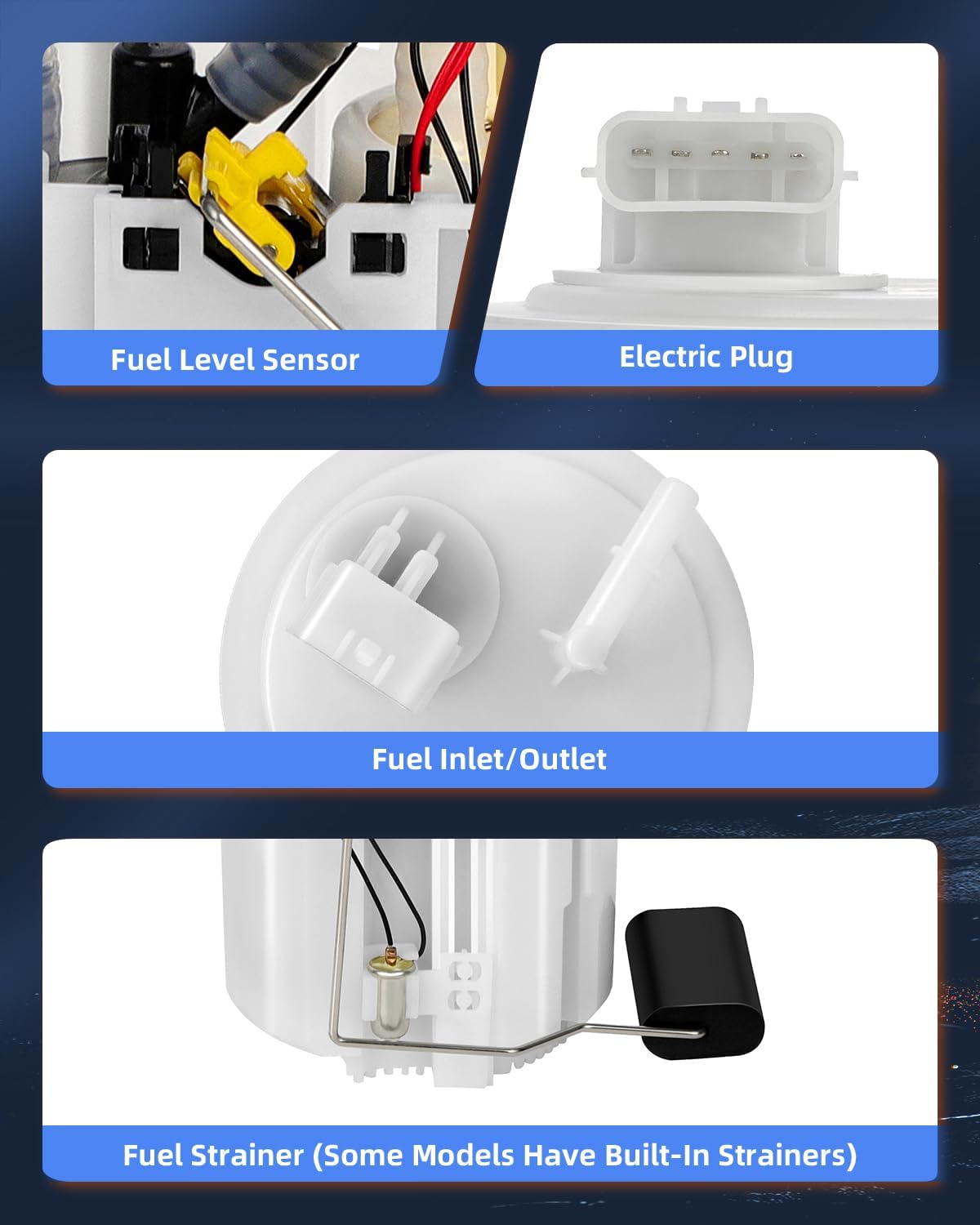 ECCPP Fuel Pump Replacement E8496M Compatible with Nissan Altima 2002 2003 L4 2.5L V6 3.5L OEM E8496M