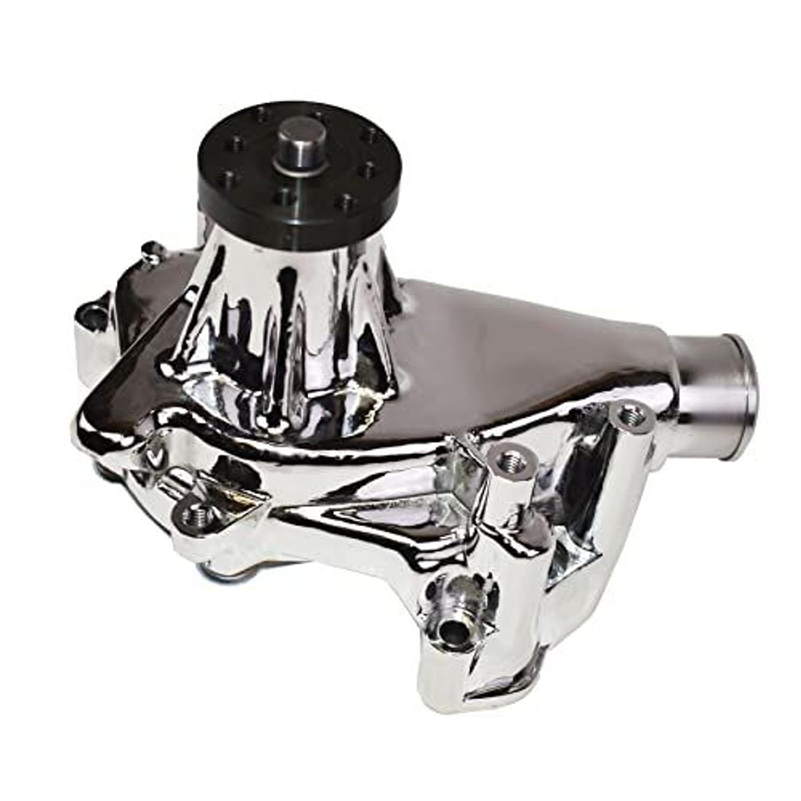 A-Team Performance Long-Style Chrome Water Pump - High-Flow Mechanical Design - Compatible with Chevrolet Small-Block V8 Gen I 265-400 ci - Water Pump