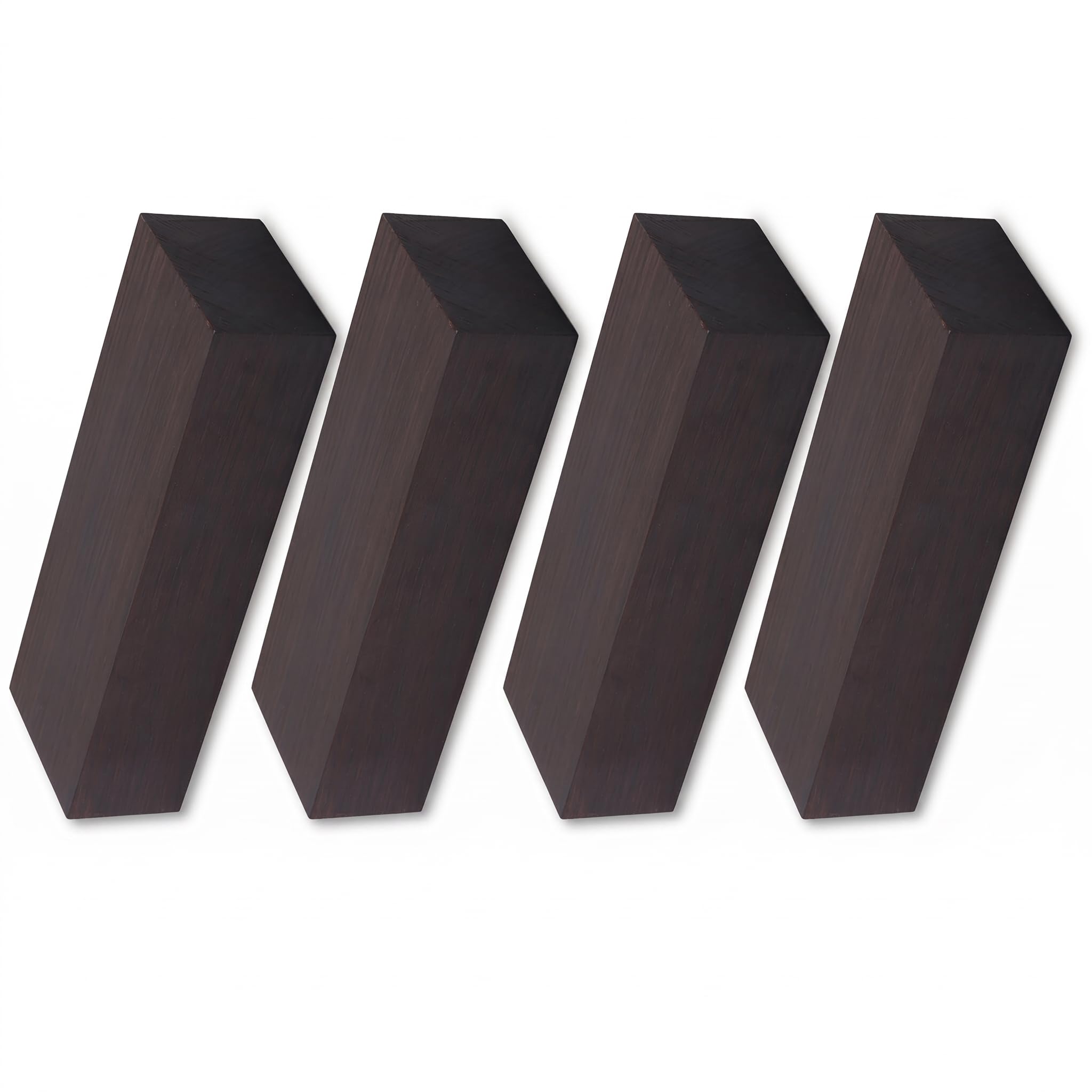 Bewinner Blocs de Bois d'ébène pour Poignées de Bricolage, Bois de 12x4x2.5cm pour la Fabrication d'instruments, le Tournage, l'incrustation et les Accessoires 'outils 4 Pièces