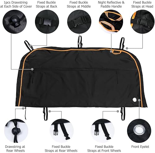 Miniatura 2 de On-Rack - Funda impermeable para 2 bicicletas con agujeros de bloqueo, tela reforzada 600D resistente, resistente a desgarros y a prueba de