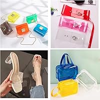 Vista 5 de HYANG Hojas de vinilo holográficas transparentes PVC súper claras 1 rollo 11.8'x47' (30cmx120cm) para lazos DIY, pendientes, bolsas, manualidades