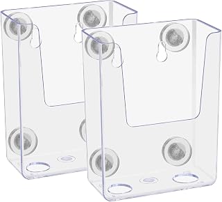 Marketing Holders 2 Pack Magnetic Vertical Business Card Pocket Holds 3.5 Inch Wide Clear Acrylic Sticker Index Cards or Brochure Holders Retail Shops Insurance Office or Realtor