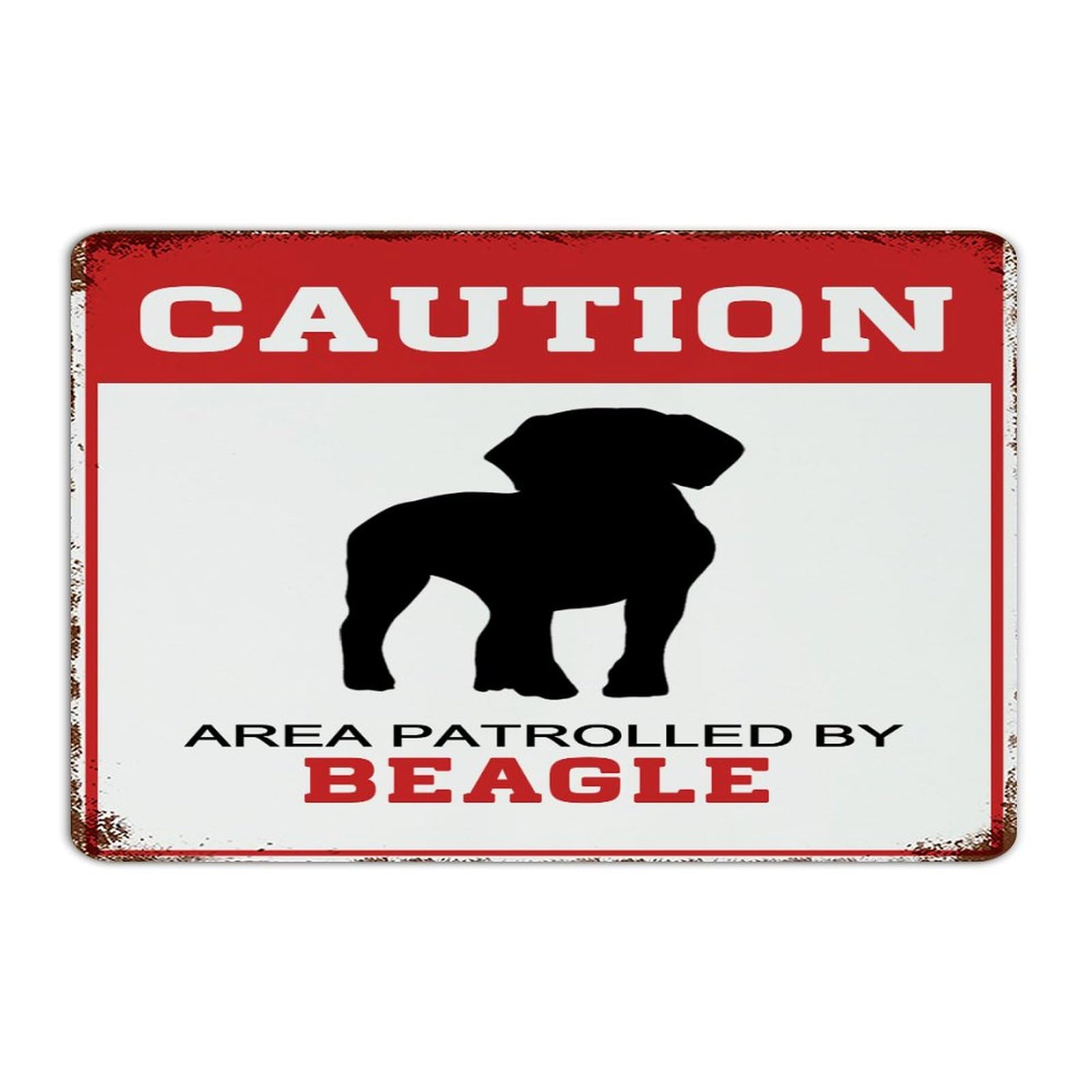 Panneau en métal Beagle pour sécurité de la maison et porte d'entrée - 30x45 cm