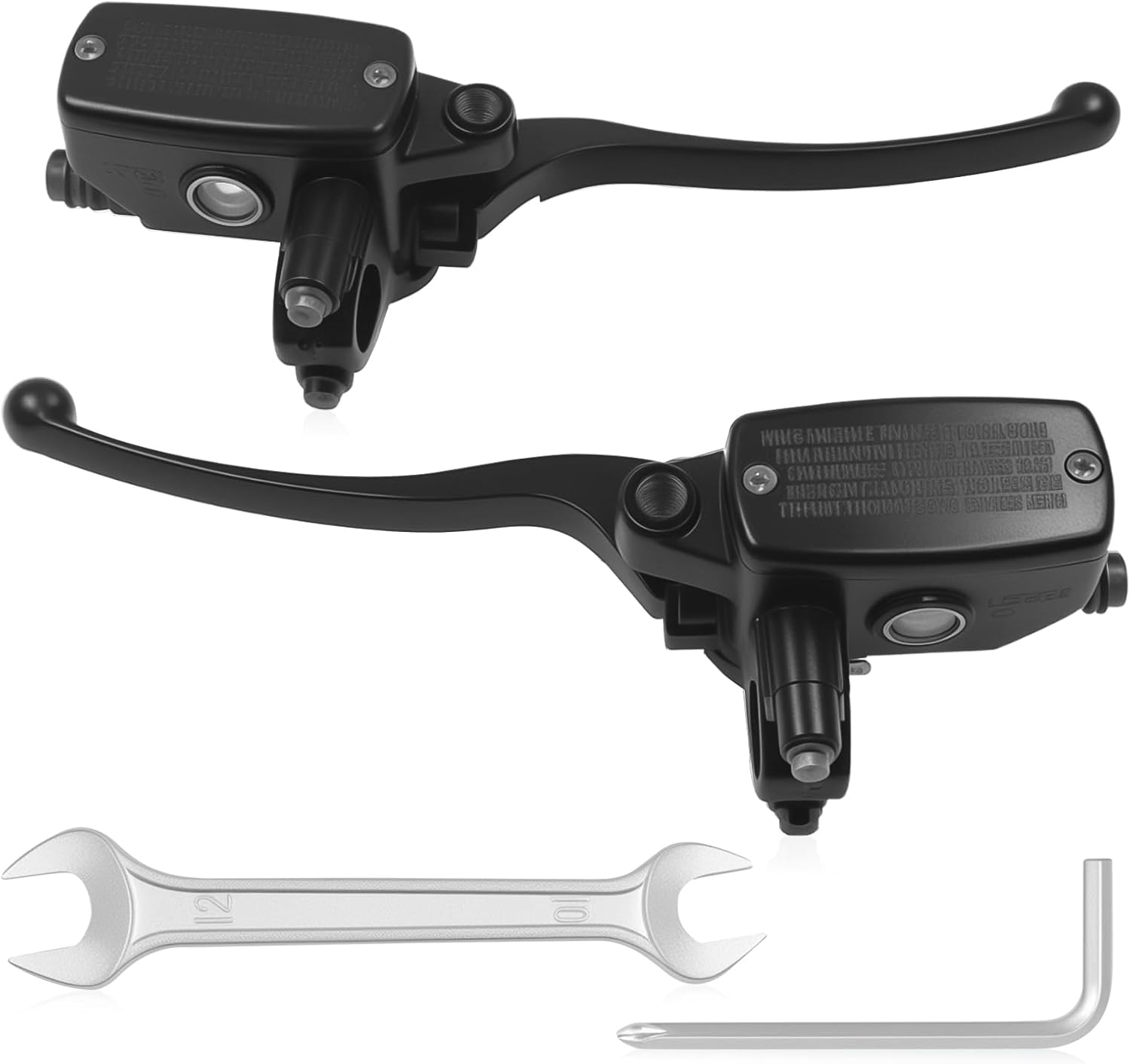 Triumilynn 7/8 Inch 22mm Brake Clutch Master Cylinder Replacement for Hon-da Yamaha Suzuki Kawasaki, 7/8" Handlebar for Universal Motorcycle - Left & Right（Black）