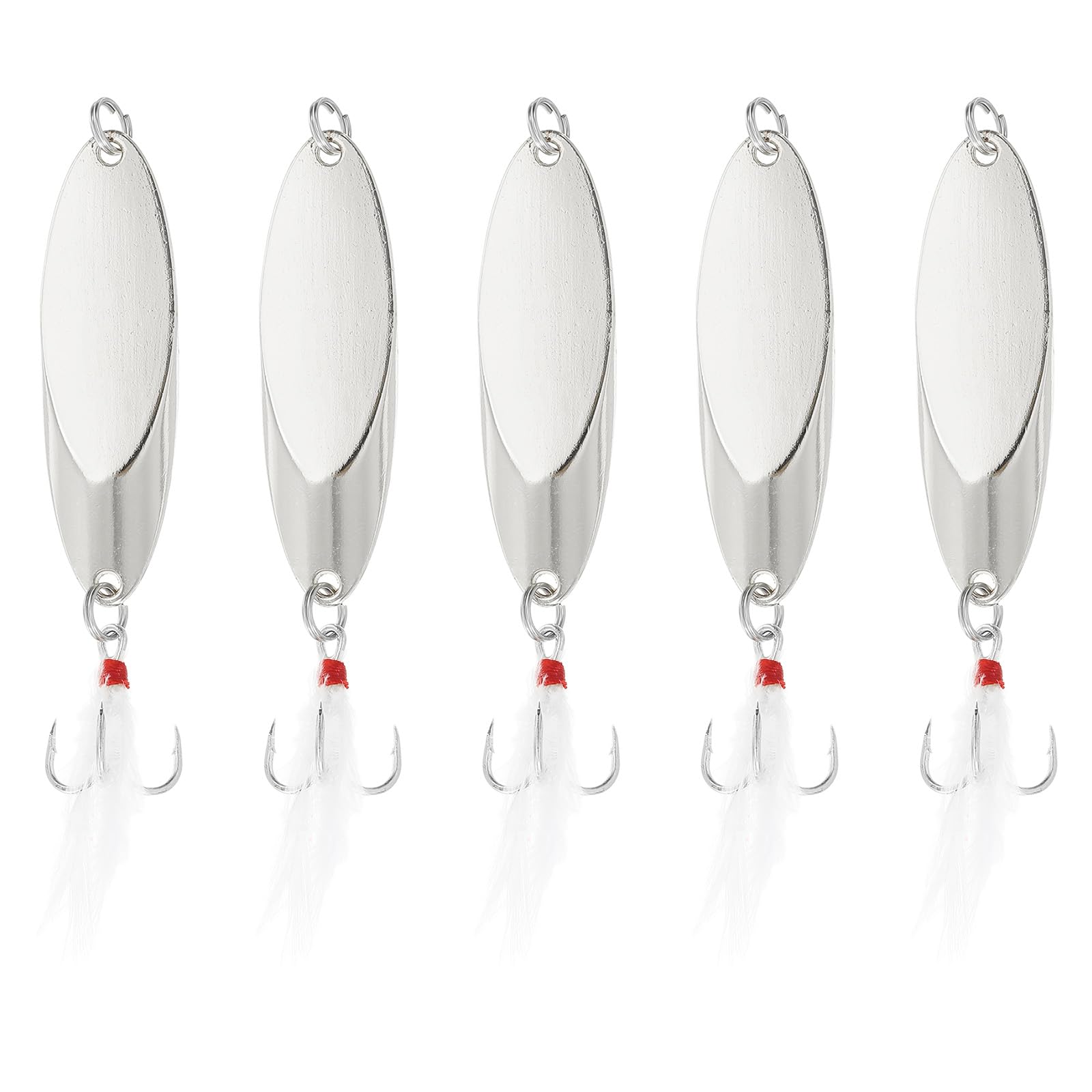 PATIKIL Fishing Spoons Fishing Lures Casting Spoon Treble Hooks Jigs Hard Metal Spinner Baits for Freshwater Saltwater