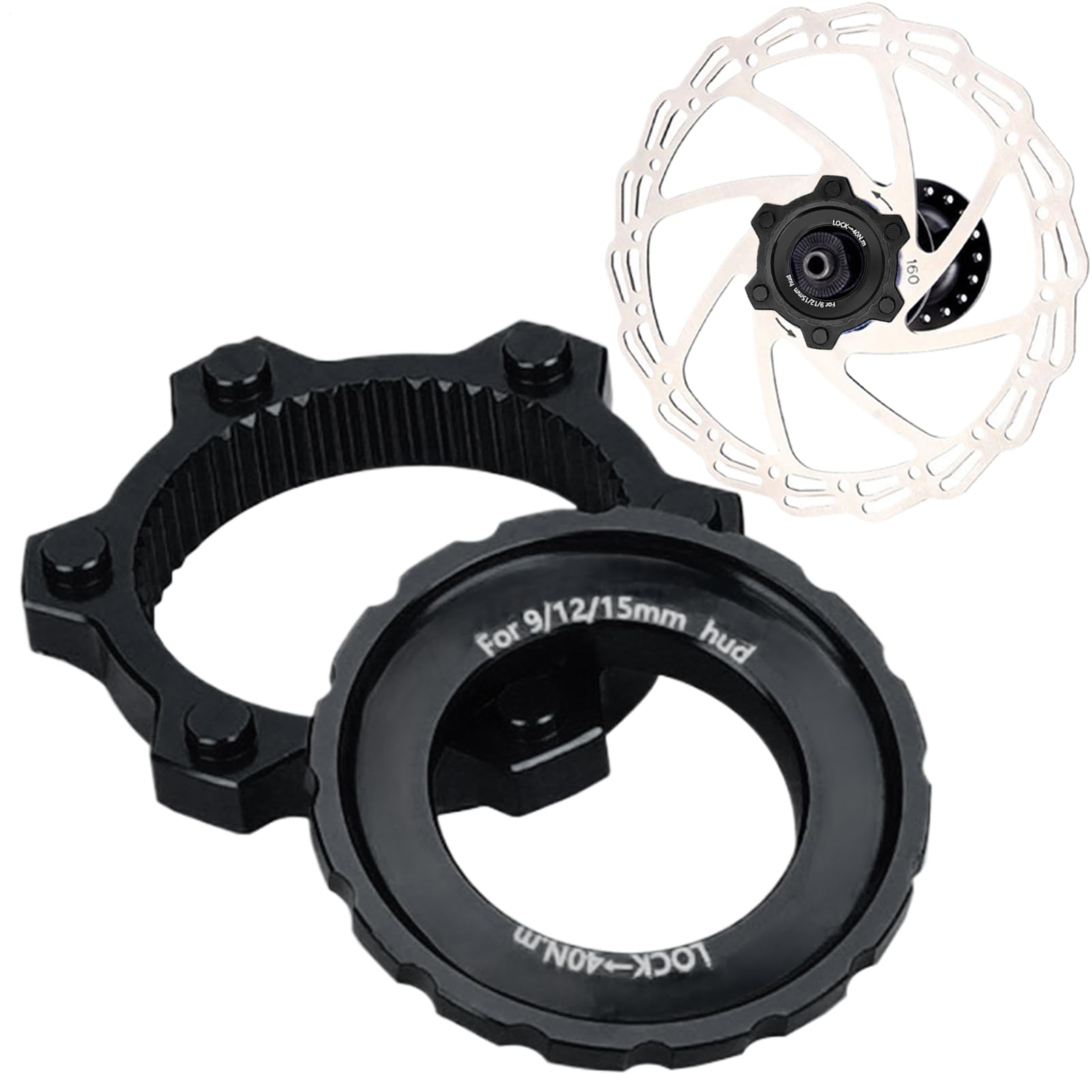 Centerlock - Adattatore a 6 fori per bicicletta, blocco centrale per biciclette, pastiglie freno per escursioni, sport, attività all'aperto, avventura, allenamento, picnic
