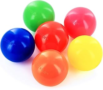 Click N' Play Pack of 100 Phthalate Free BPA Free Crush Proof Plastic Ball, Pit Balls - 6 Bright Colors in Reusable and Durable Storage Mesh Bag with Zipper
