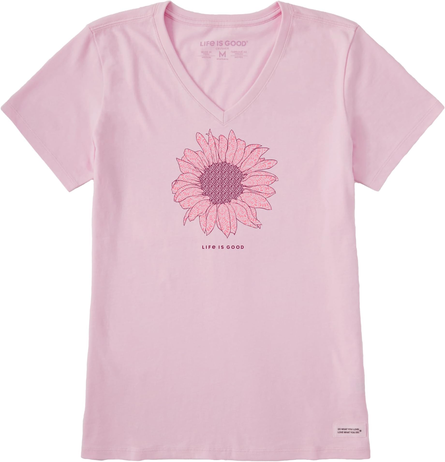 Women's Crusher Tee Shirt, Short Sleeve Cotton Graphic T-Shirts, French Sunflower