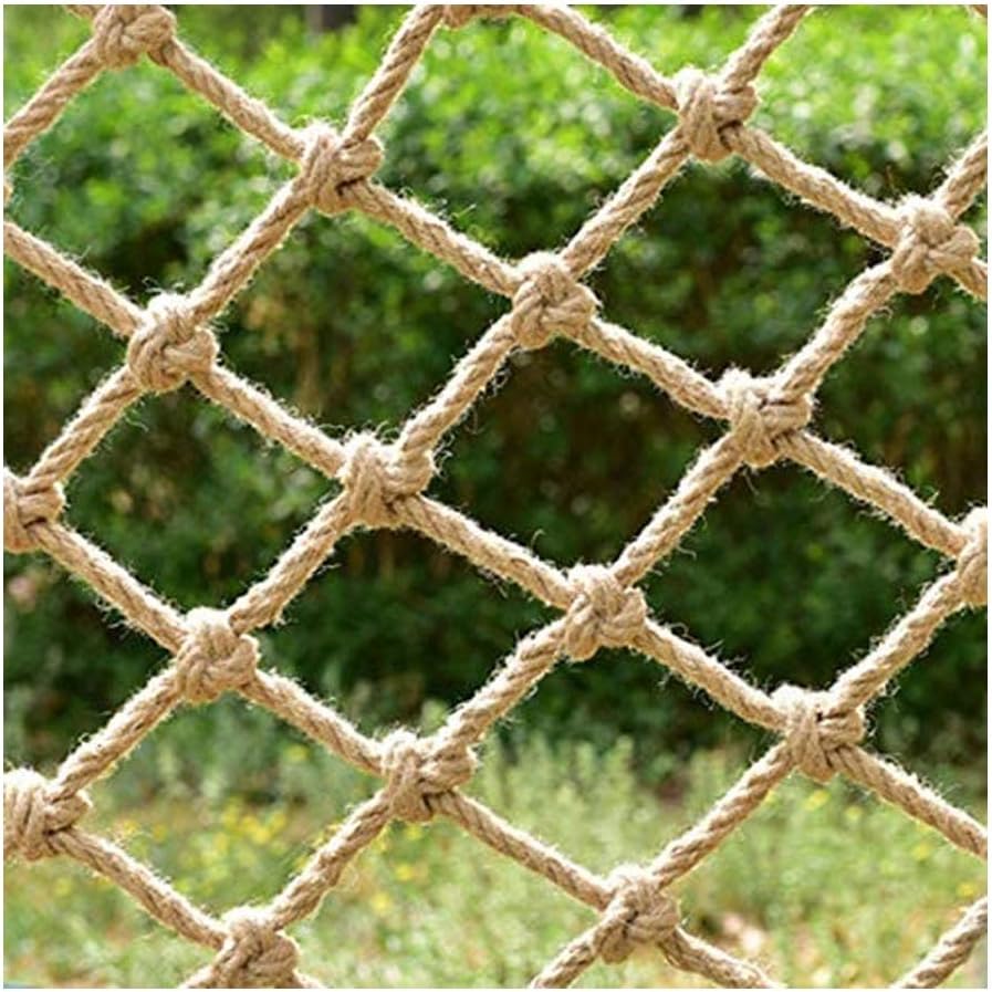Hemp Netting Rope Fence -Jute String Net for Balcony Stairs & Pet Safety - Decorative Outdoor Protection Mesh 12mm Diameter Ideal for Kids & Home Décor