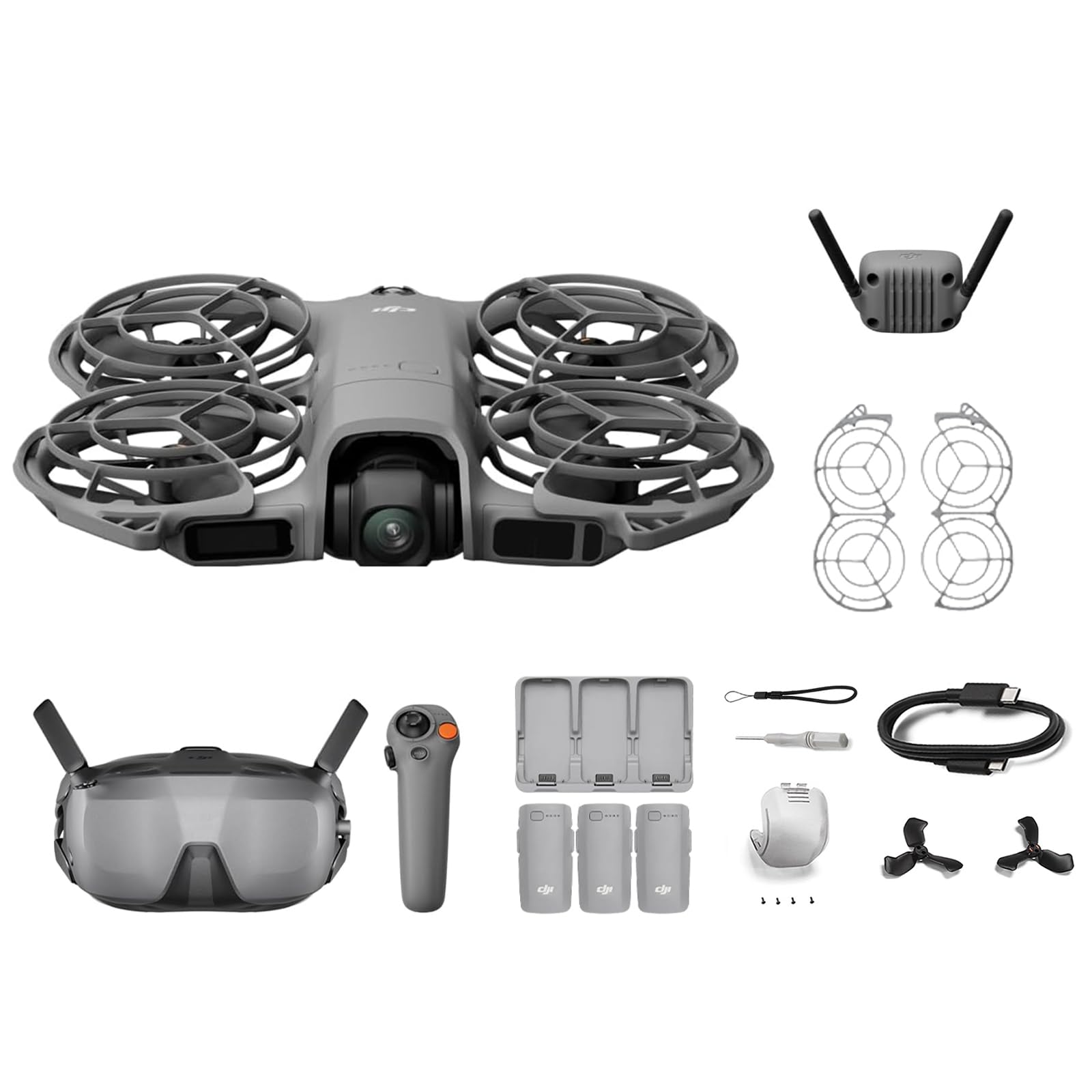 DJI Neo 2 Motion Fly More Combo, 4K Drohne Bundle mit Zubehör mit RC Motion 3 und Goggles N3, Start und Landung auf der Handfläche, FPV-Flug, 3 Akkus (Neo 2 Motion Fly More Combo)