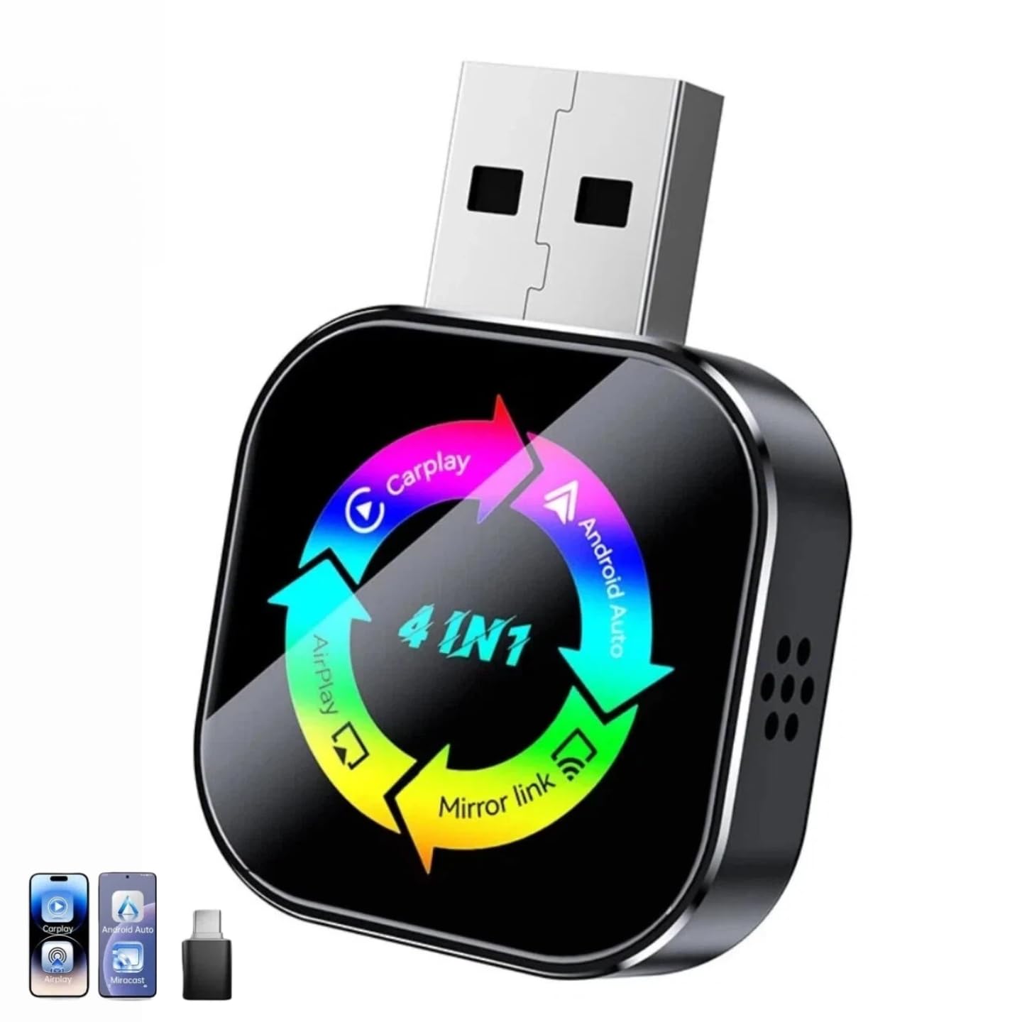 2026 Upgraded 4-in-1 Wireless CarPlay Adapter, Convert Wired to Wireless CarPlay & Android Auto, Support AirPlay & Screen Mirroring, Zero Latency Plug & Play, USB/Type-C for iPhone iOS & Android-image-27