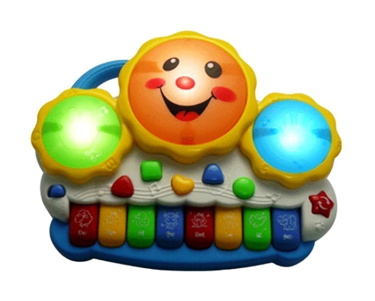 mQFIT Kids Musical Toys - Drum Keyboard with Flashing Lights, Animal Sounds, Songs, Multi-Colour, Plastic (Pack of 1) (B0DBJ4YK5R) Amazon Price History, Amazon Price Tracker