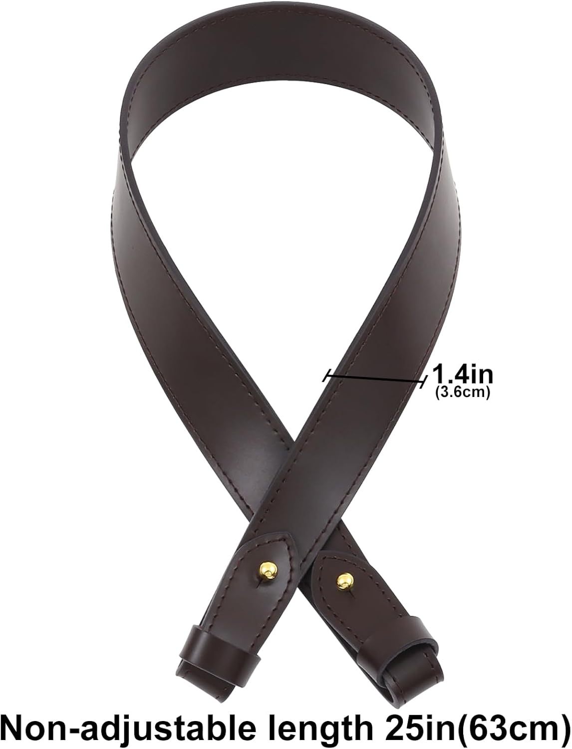 jiesinlov Vachetta Leather Replacement Straps Purse Shoulder Strap for Gracefull Bags (W1.4in,L25in-Coffee) - Image 3