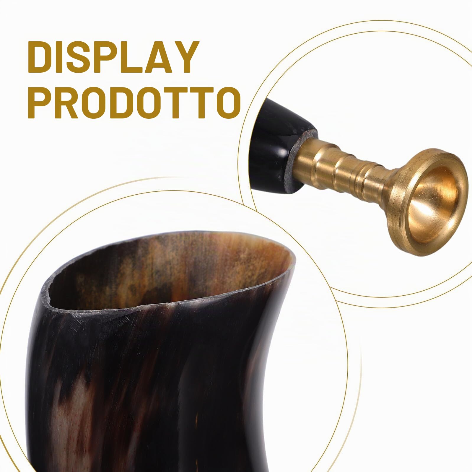 Corno Vichingo in Vero Corno di Bue Nero, Accessorio Portatile per Cosplay e Feste Pirata Tonalità Risonante e Design Ispirato al Cowboy Storico