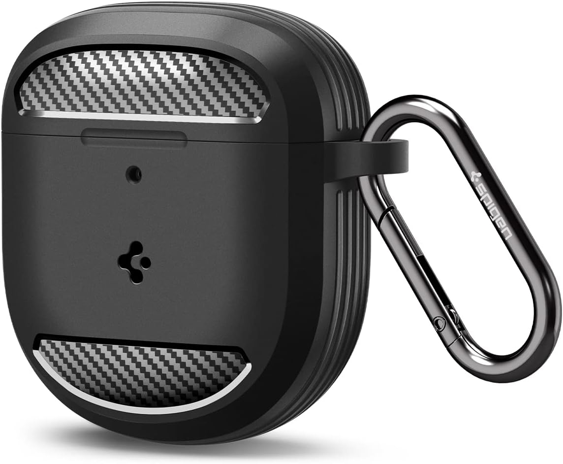 Spigen Rugged Armor Designed for Bose QuietComfort Ultra Earbuds Case (2023) and Bose QuietComfort Earbuds II Case (2022) - Matte Black