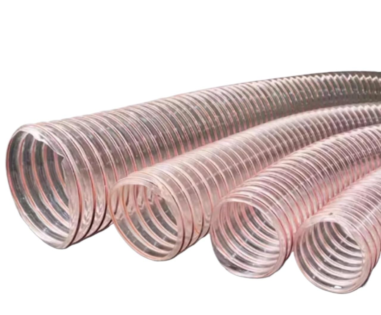 Tuyau transparent en polyuréthane, Tuyau d'aspiration de fil d'acier plaqué cuivre d'unité centrale for la collecte poussière conduit d'échappement d'air 20-600mm(40mm)