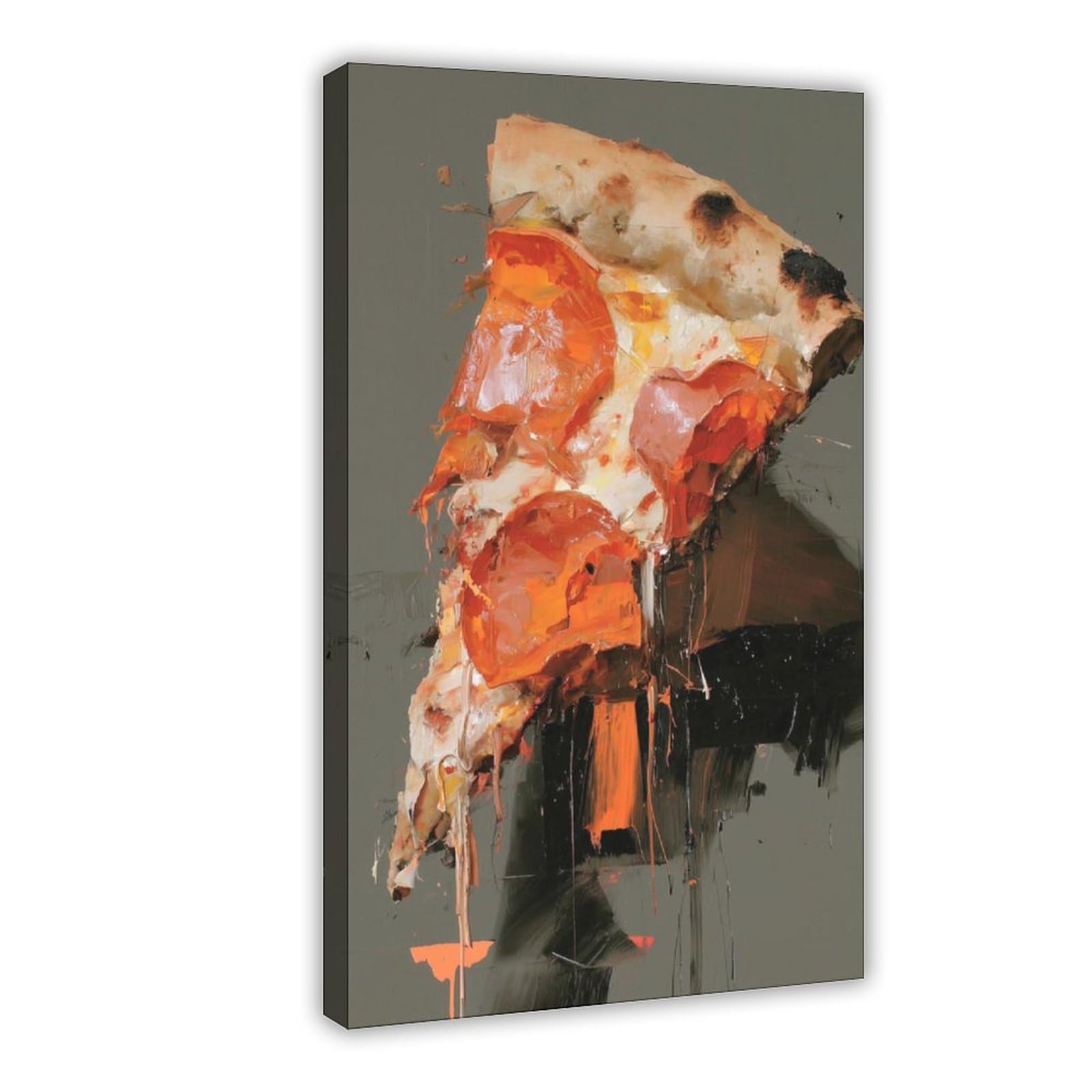 MRYCQ Pepperoni Pizza Slice Poster Canvas Poster for Office Decor Gift