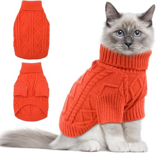 EMUST Suéter de punto para gatos, suéter de punto para perros, suéteres para gatos, suéter de Navidad para perros pequeños y medianos, cachorros,