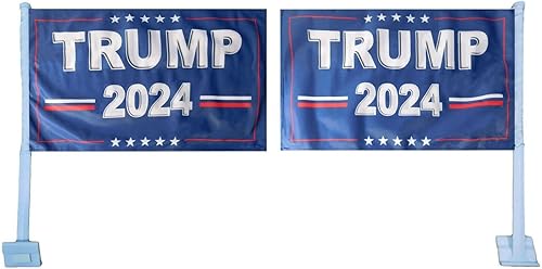 Premium 12 Pack Trump 2024 12"x18" Double Sided Rough Tex Knit Nylon Car Flag