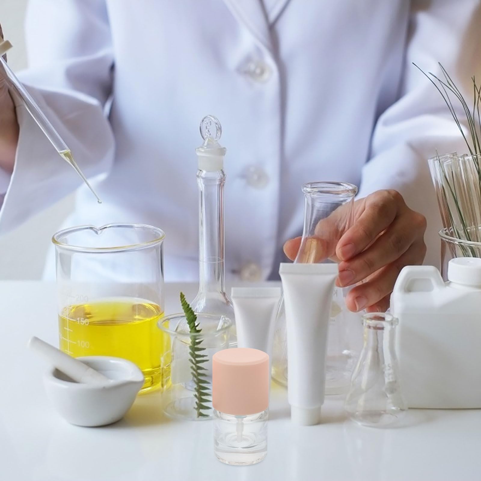 Gatuida 6 Botellas de Vidrio Reutilizables de 15 Ml con Dispensador de Bomba a Prueba de Fugas, Frascos Transparentes de Base Gruesa para Loción, Maquillaje y Viaje, Contenedores