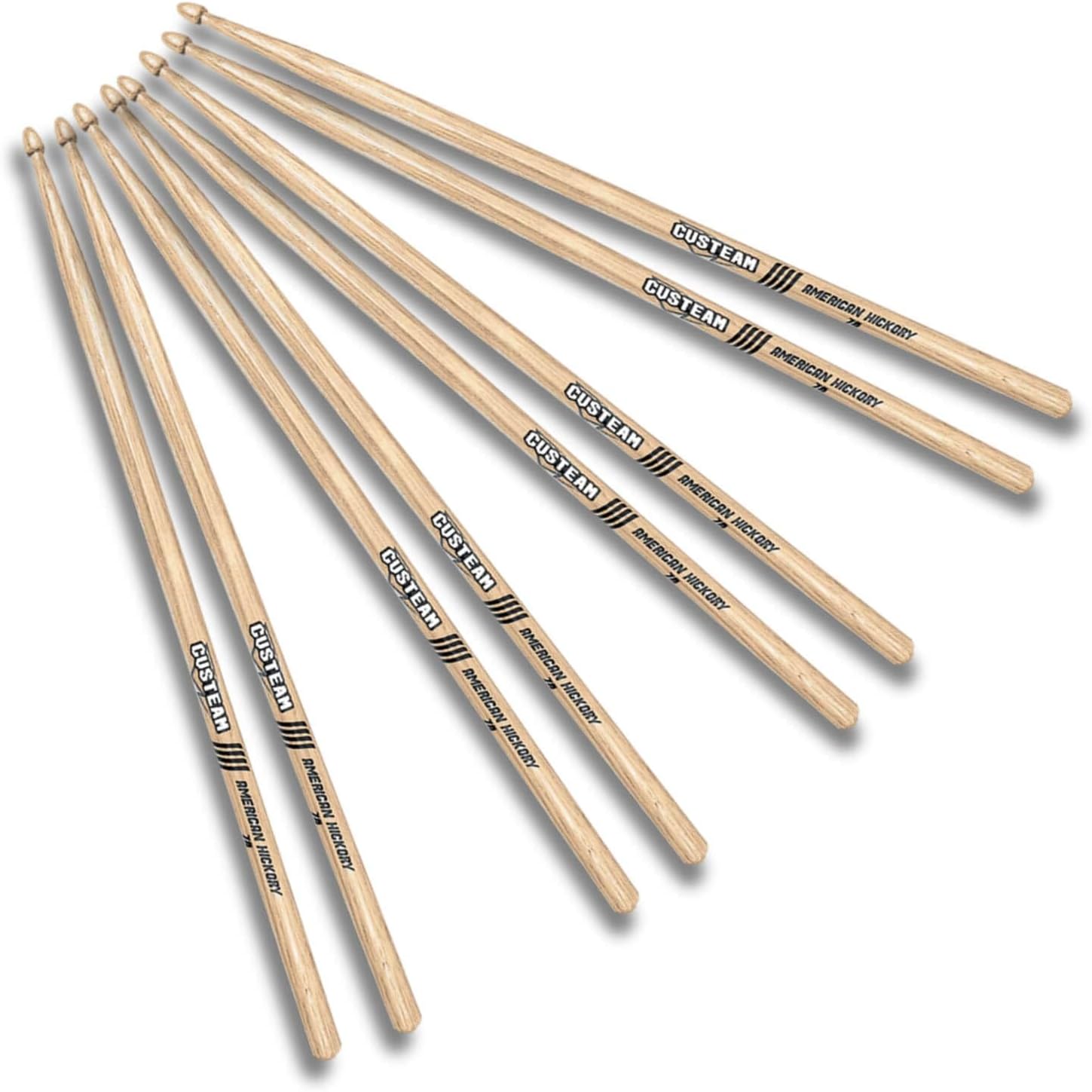 7A Drum Sticks, Tear drop Wood Tip Drumsticks - 4Pair Drum Sticks Set with Individual Packaging