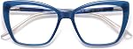 AMOMOMA Trendy TR90 Oversized Blue Light Reading Glasses Women,Stylish Square Cat Eye Glasses AM6031