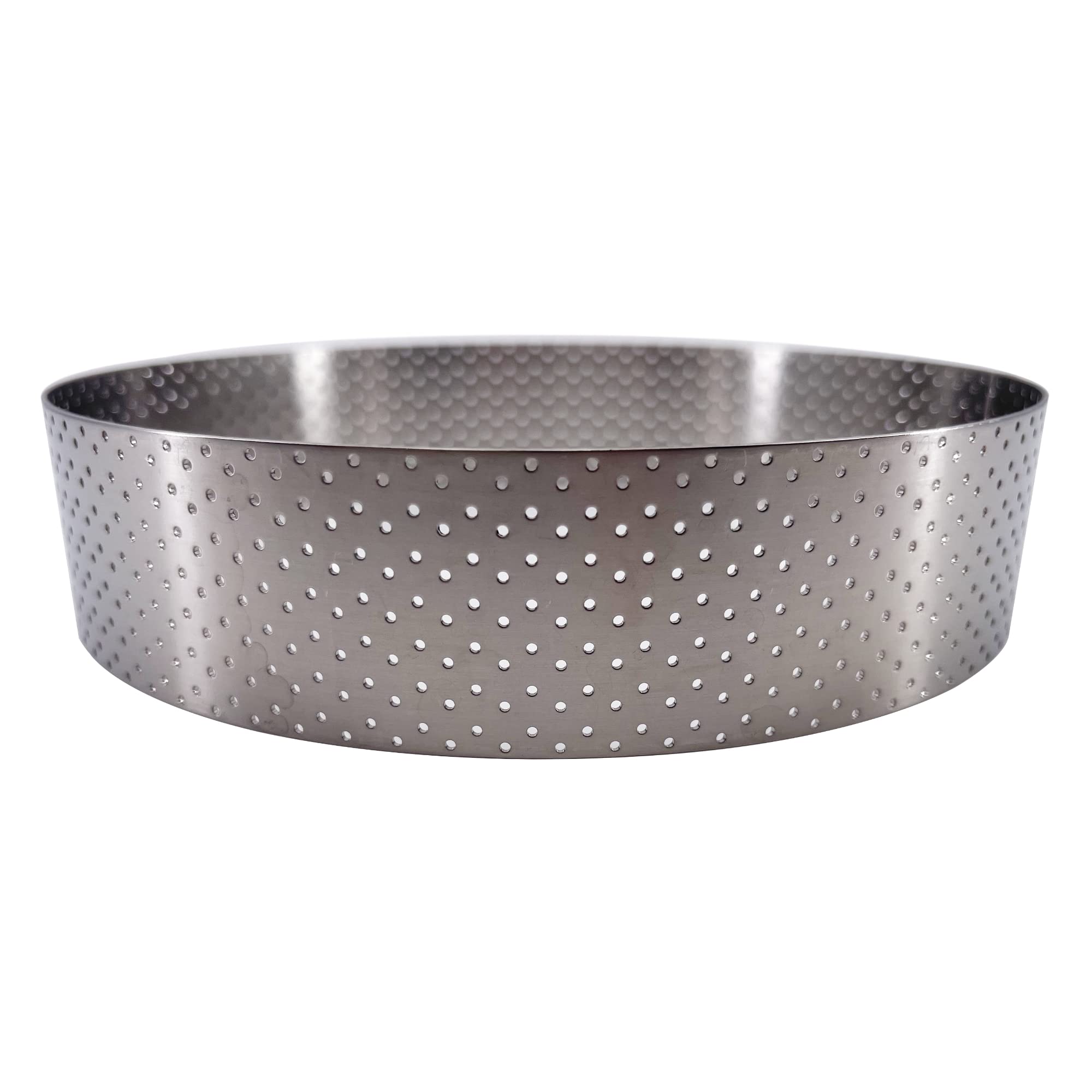 De Buyer Perforated Stainless Steel Straight Tart Ring - 155x35mm