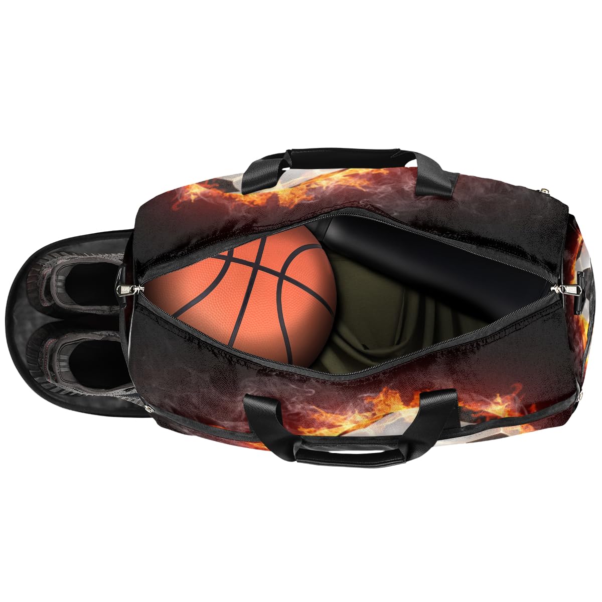 Personalisierte Sporttasche für Jungen und Herren, individuelle Sport-Reisetasche mit Schuhfach, maßgeschneiderte Mädchen-Tanztasche, Wochenend-Übernachtungstasche für Frauen, Kinder, Feuersport,