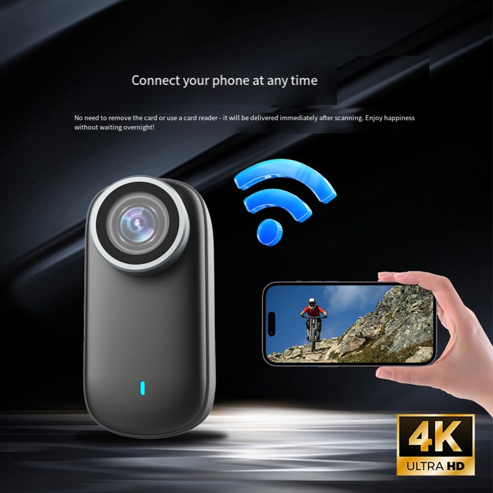 Do rowerów, motocykli, szerokokątny obiektyw, WiFi, 4K, mini kamera kciukowa, sporty na świeżym powietrzu, monitorowanie zwierząt domowych, kot pies 32G