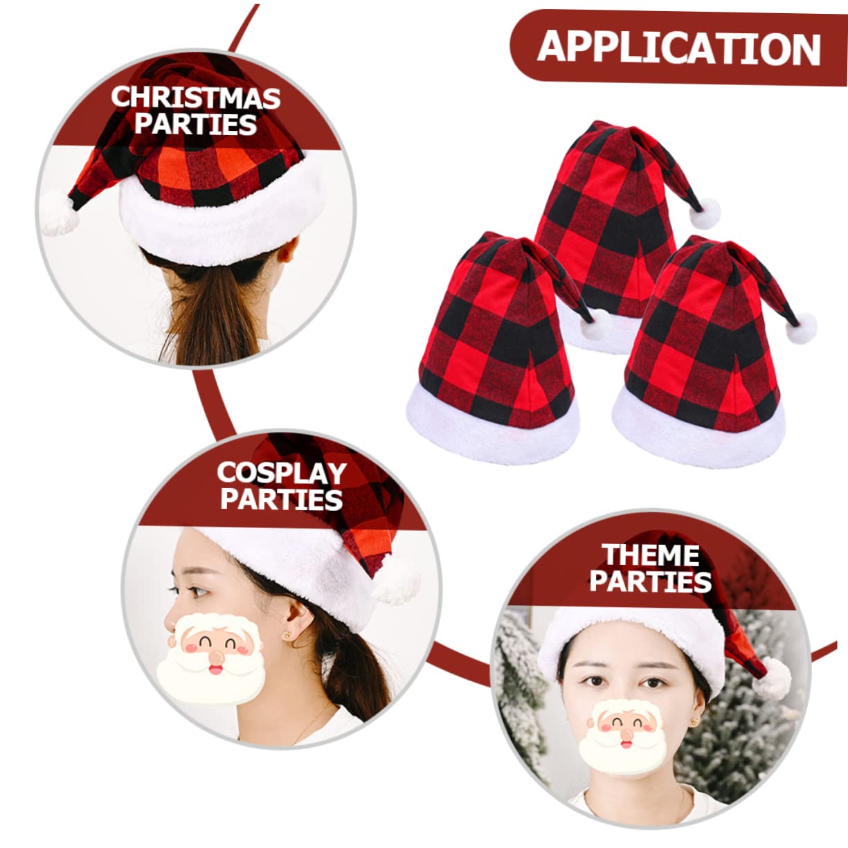 TOPBATHY 9 Stk Weihnachtsmütze Weihnachten Roter Hut Weihnachtsparty Liefert Weihnachtsfeier Liefert Damen Hüte Weihnachtskostüm Hut Gefälligkeiten Für Weihnachtsfeiern Polyester Baumwolle