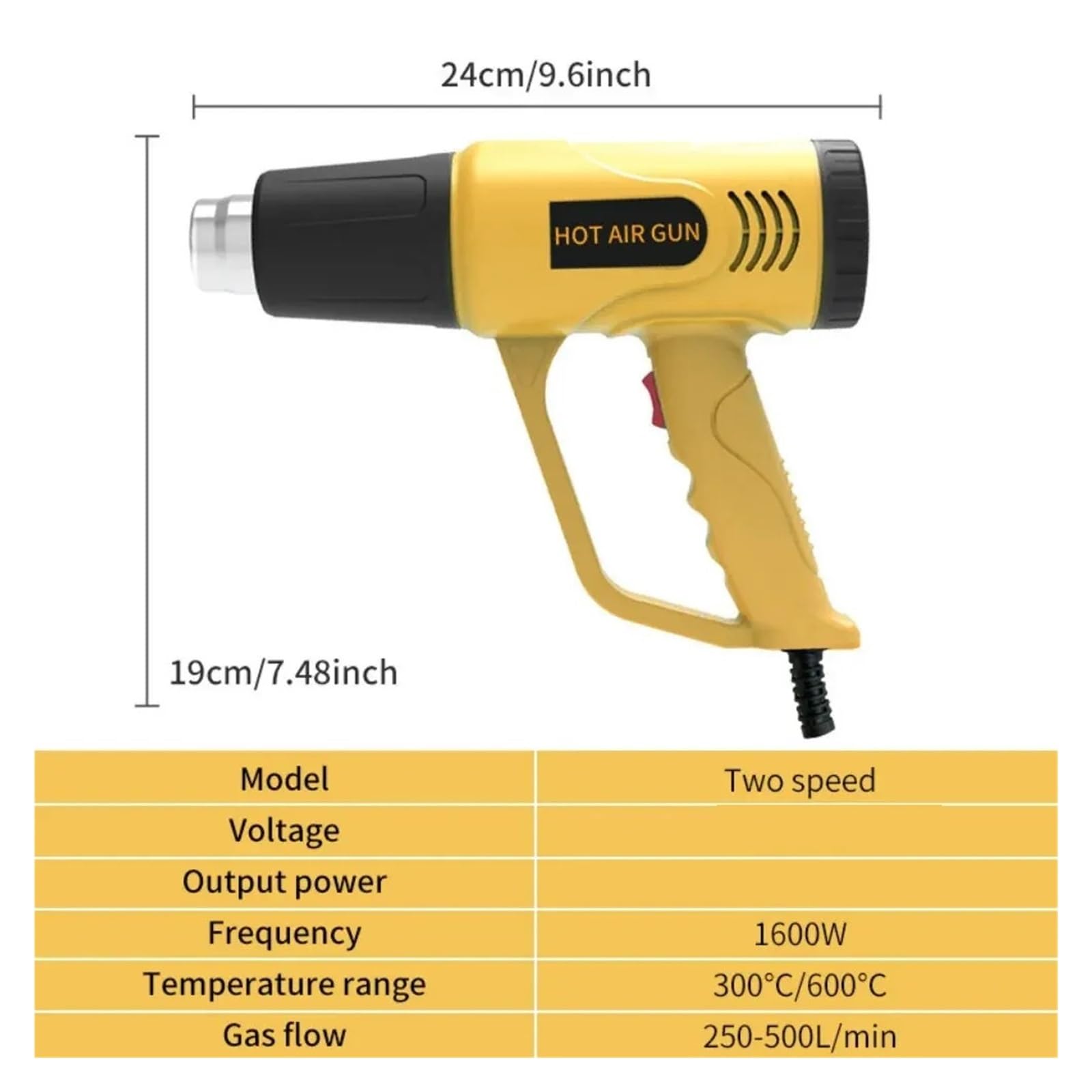 Opalarka 2000 W Ręczna Przemysłowa Z Dwoma Ustawieniami Temperatury Do Projektów Wystroju Wnętrz I Rękodzieła Silnik O Wysokiej WydajnośCi(Heat Gun Set)