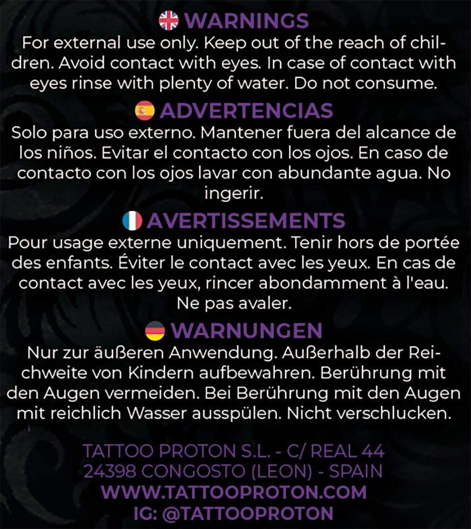 Proton - Colours Obsession - Tattoo Butter - Made by Nature - Purple - 250ml / 8.5 Oz. Crema para proceso tatuaje y curar. Violeta - Morada