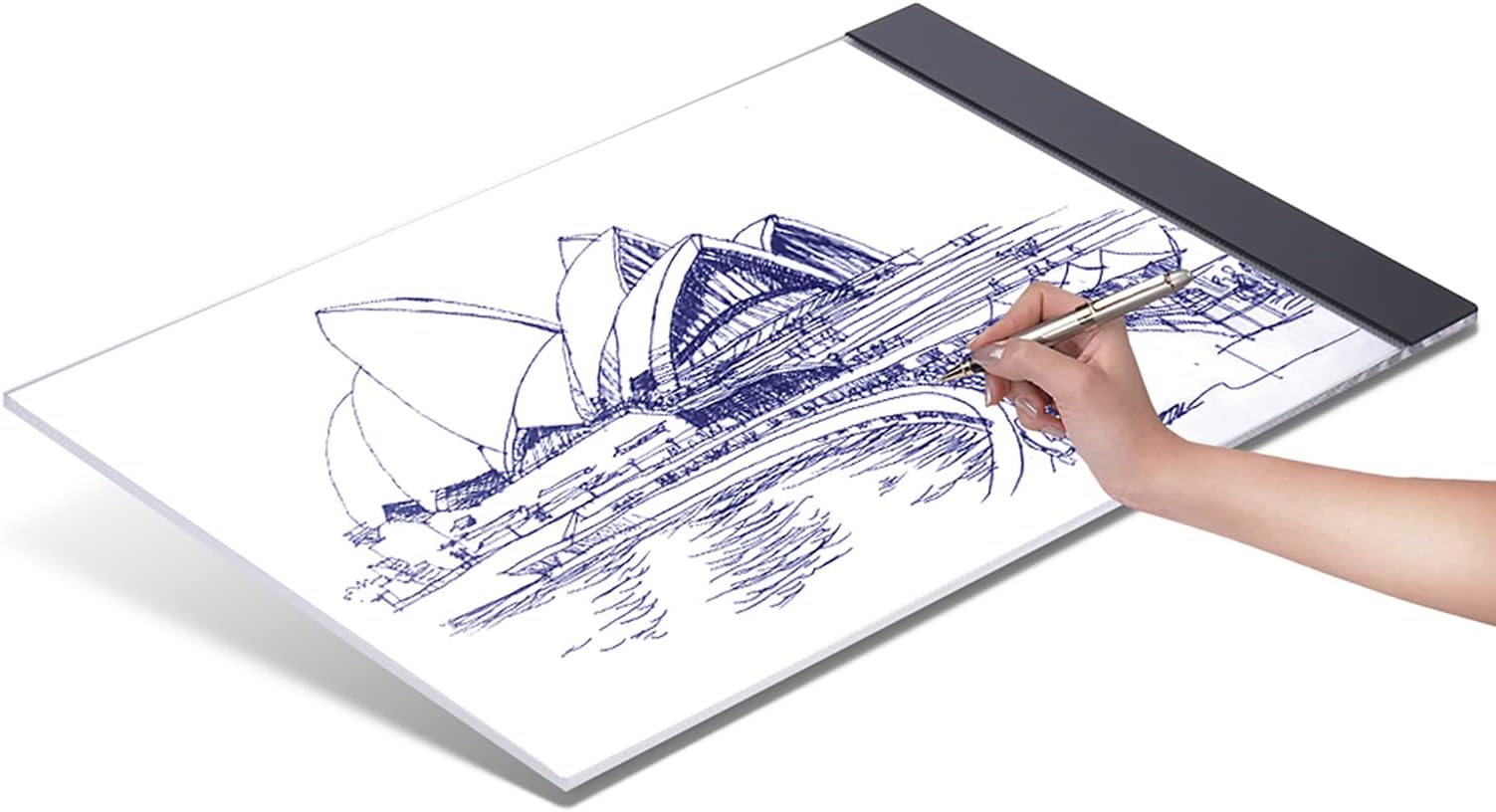 Ubersweet® Portable A4 L-ED Light Box Drawing Tracing Tracer Copy Boa Table Pad Panel Copyboa with U-SB Cable for A st Animation Sketching Architecture Calligraphy Stenciling Diamond Jewel Paint