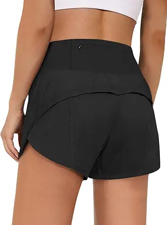 AUTOMET Womens Athletic High Waisted Running Shorts Workout Shorts Active Casual Gym Shorts with Zipper Pockets