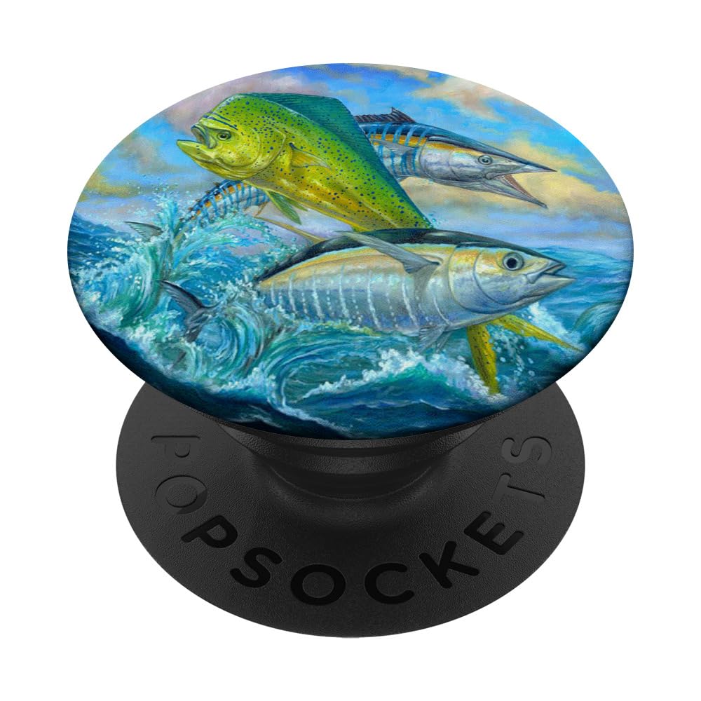 3 Mahi Mahi Fish Blue Water Sea Life for Lover Fishing Gift PopSockets Adhesive PopGrip