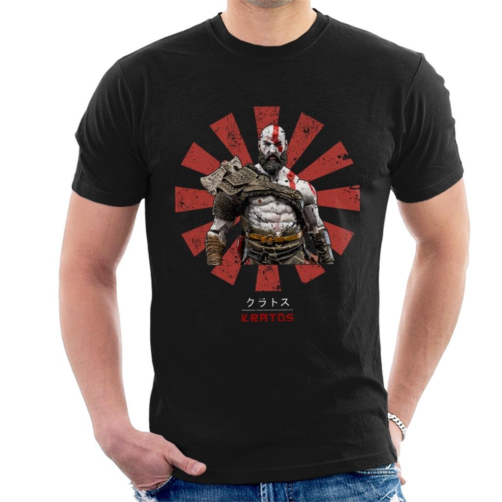 Cloud City 7 Men's Black God Of War Kratos Retro Japanese T-Shirt