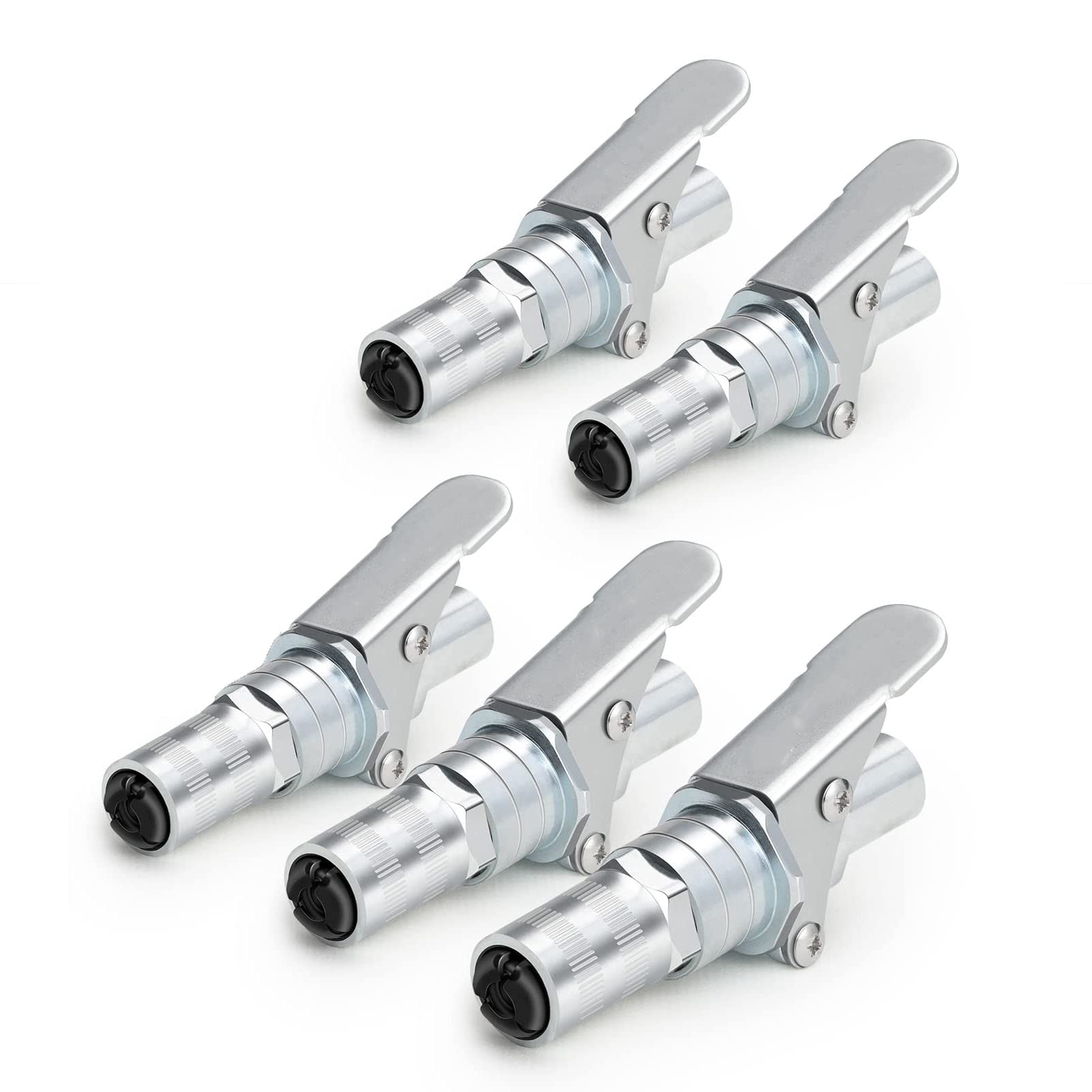 Irovami Grease Gun Coupler-Upgrade to 10000 PSI,Duty Quick Release Grease Couplers,Compatible with All Grease Guns 1/8" NPT Fittings (5 PCS)