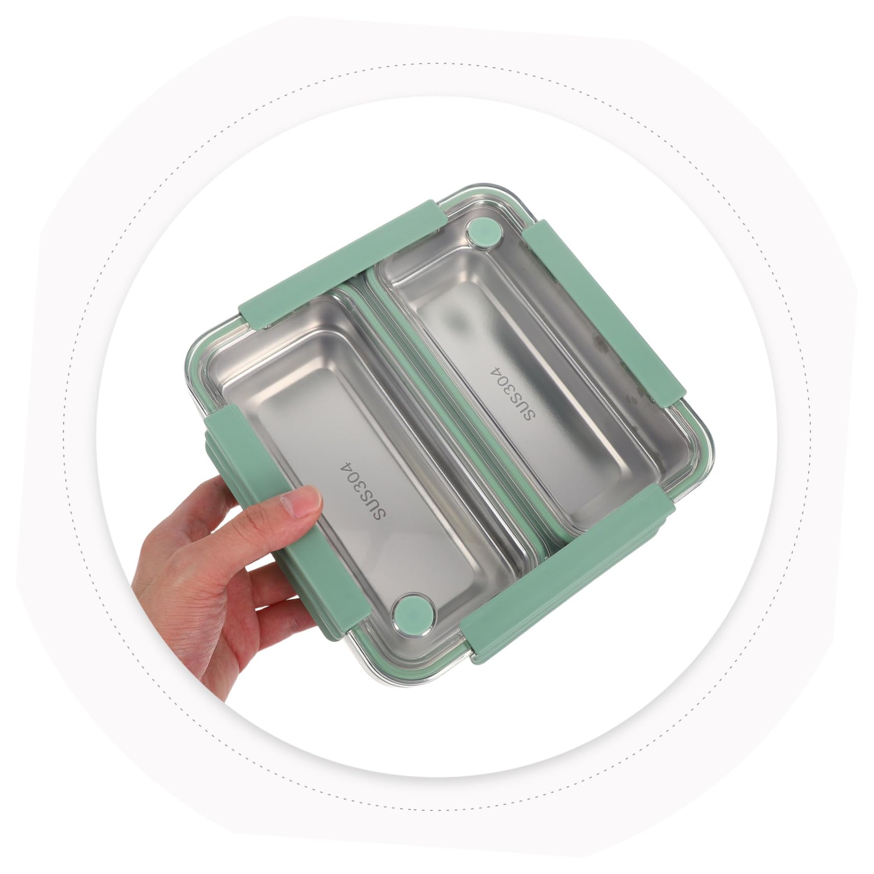 VALICLUD Fiambrera de Acero Inoxidable con Compartimentos Loncheras Prueba de Fugas para Adultos para Preparar Comidas al Trabajo
