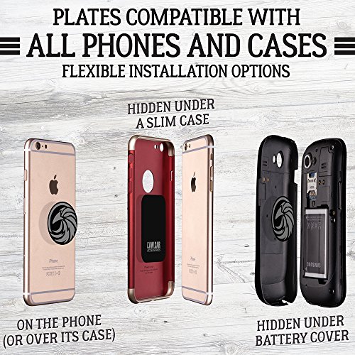 The Richest Replacement Pack For Any Magnetic Car Mount - Popsocket Compatible Metal Phone Plates (Discs) And 3M Adhesive Stickers In Unique Adhesives Life Extending Packaging #TOP4