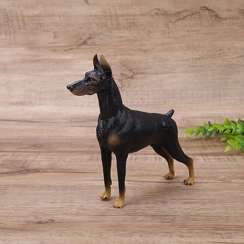 Miniatura 2 de Zerodis Figura Doberman negra, simulación en miniatura, modelo de acciones, modelo de sabueso noble, colección decorativa, para amantes de los perros