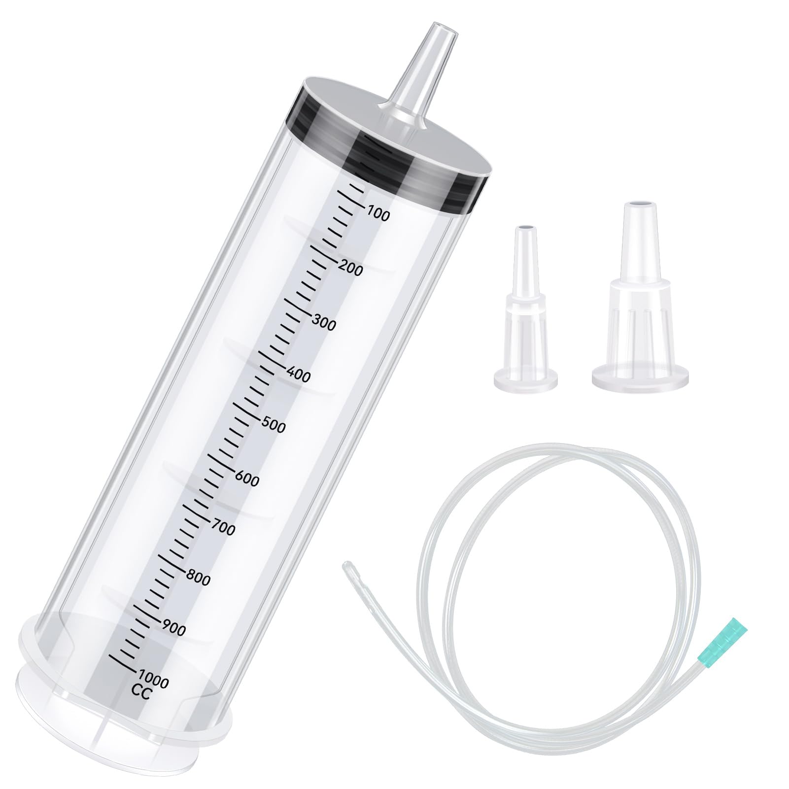 Ölabsaugpumpe 1000ml Große Spritze, Plastikspritze mit Schlauch, Wiederverwendbar Spritzen Ölpumpe Handpumpe für Auto Bremsflüssigkeit Getriebeöle Kühlmittel Motor Klimaanlagen-Entwässerung Auto & Motorrad