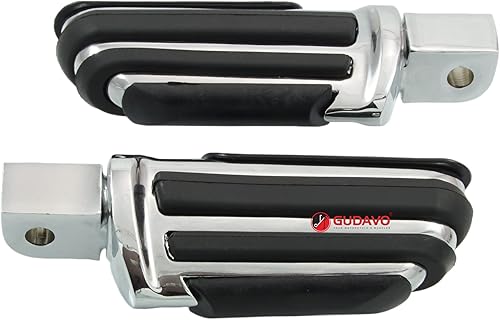 Miniatura 9 de Estriberas de aluminio cromado para motocicleta con soportes compatibles con Honda VT Shade 600 DELUXE/VLX 1996-2007 (GTW Chrome)