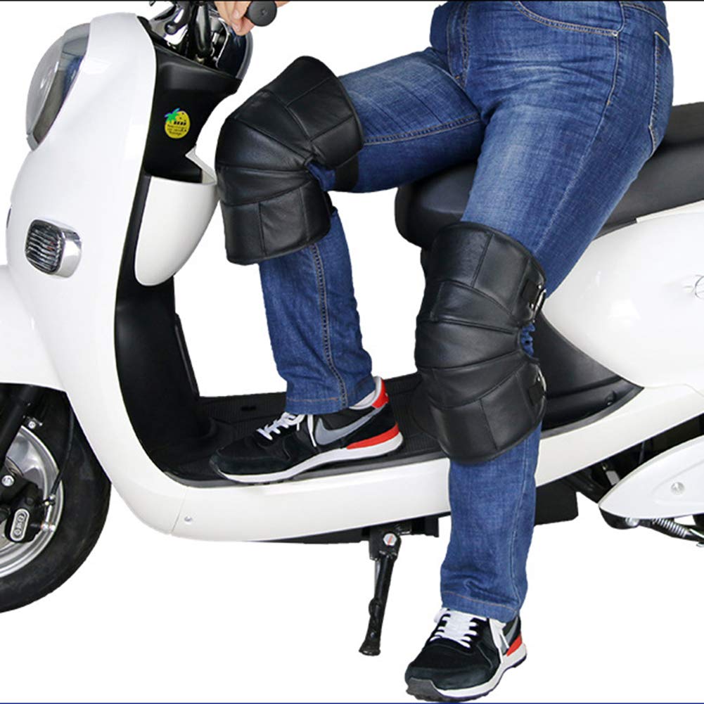 Ginocchiere Termiche In Pelle Per Moto - Antivento, Impermeabili, Con Lana, Regolabili Per Ciclismo E Sport Invernali - Foto 2